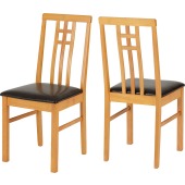 Vienna Dining Chair (X1 Per Box) Medium Oak/Brown Pu
